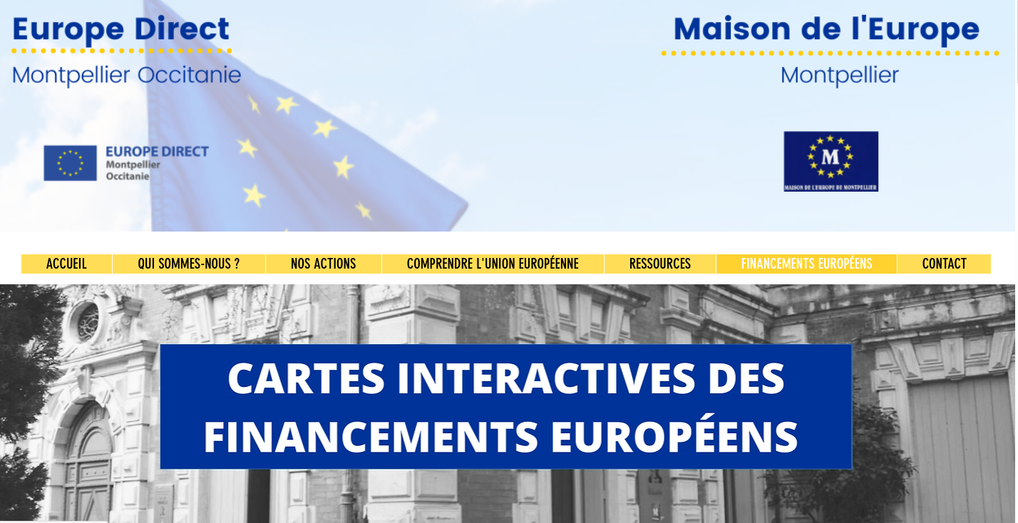 Capture d’écran du site https://www.europelr.eu/cartes-interactives-des-financement